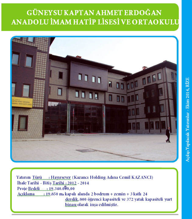 Rize`de Açılışı Yapılacak Projeler ve Detayları 8