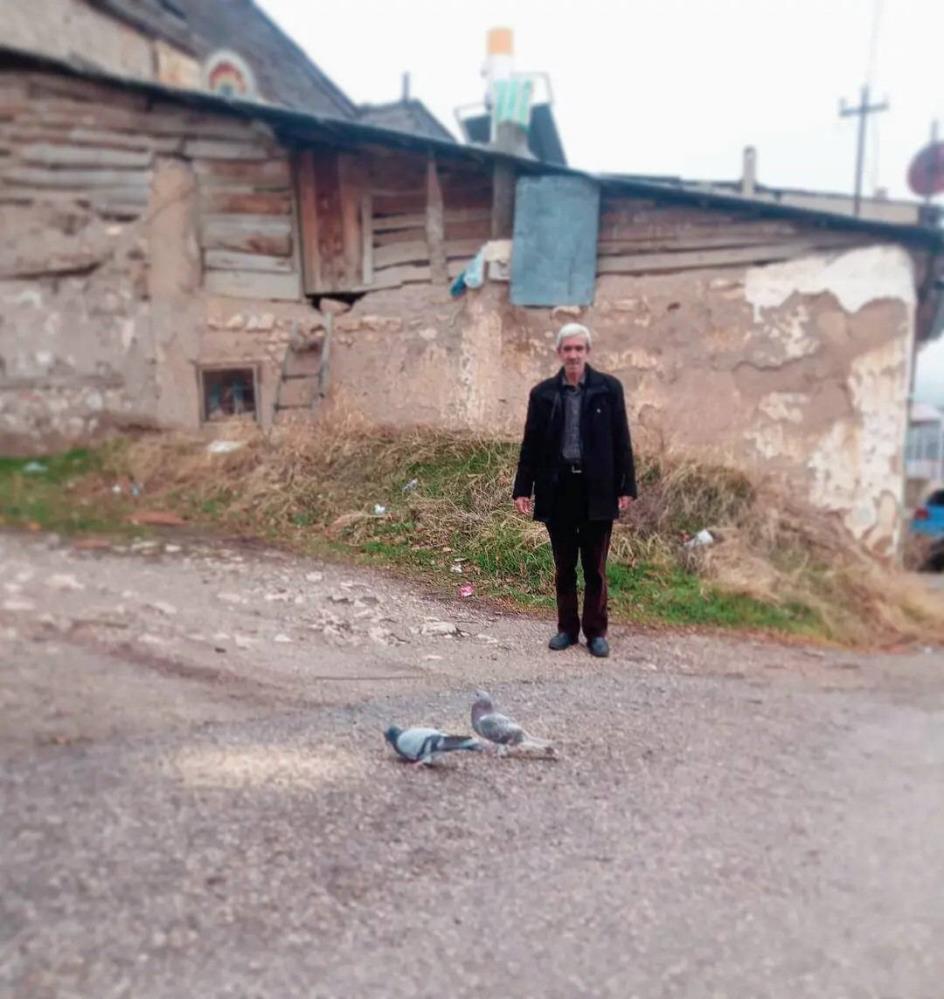 BAYBURT'TA YAŞAYAN ORHAN İBİŞ İSİMLİ VATANDAŞIN GÜVERCİNLERLE KURDUĞU DOSTLUK YÜREKLERİ ISITIRKEN, GÜVERCİNLERİ HER GÜN BESLEMEYE GELEN İBİŞ'İN DUYARLI DAVRANIŞI ADETA İNSANLIK ÖLMEMİŞ DEDİRTİYOR