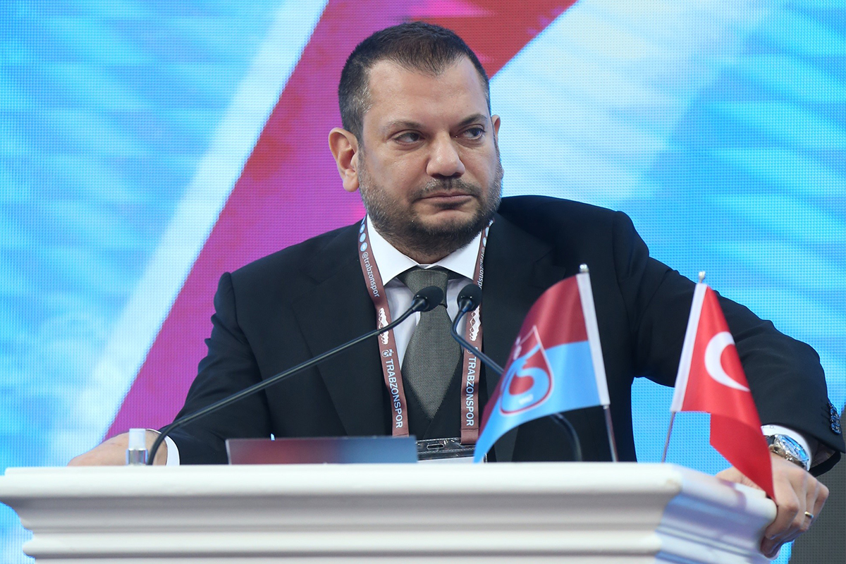 TRABZONSPOR KULÜBÜ BAŞKANI ERTUĞRUL DOĞAN, TÜRK FUTBOLUNUN ZOR GÜNLERDEN GEÇTİĞİNİ VE BU SORUNLARIN ÇÖZÜLMESİ İÇİN TÜM KULÜPLERİN "SÜRDÜRÜLEBİLİR FİNANSAL YAPI" MODELİNİ BENİMSEYİP UYGULAMASI GEREKTİĞİNİ SÖYLEDİ