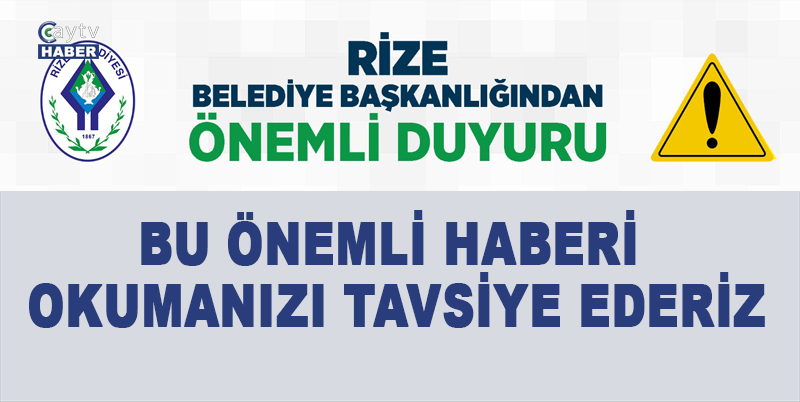 Rize Belediyesi'nden Önemli Duyuru: Dolandırıcılara Karşı Dikkatli Olun!