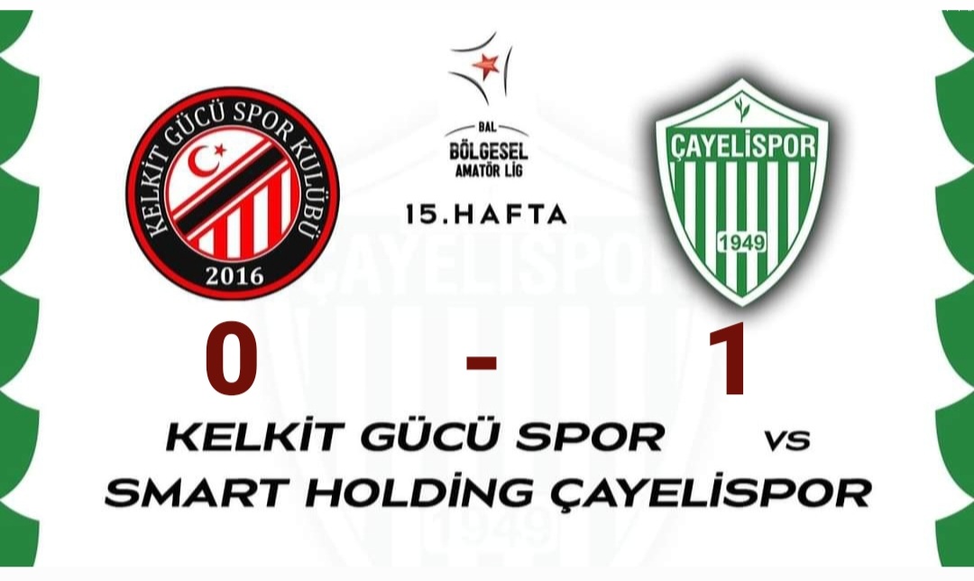 Çayelispor Deplasmanda Kelkitgücü'nü 1- 0 mağlup ederek liderliğini devam ettirdi