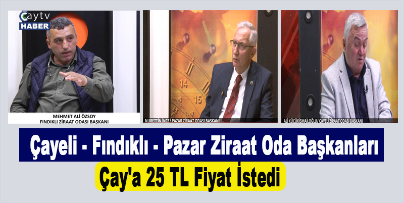 Çayeli - Fındıklı - Pazar Ziraat Oda Başkanları Çay'a 25 Tl Fiyat İstedi
