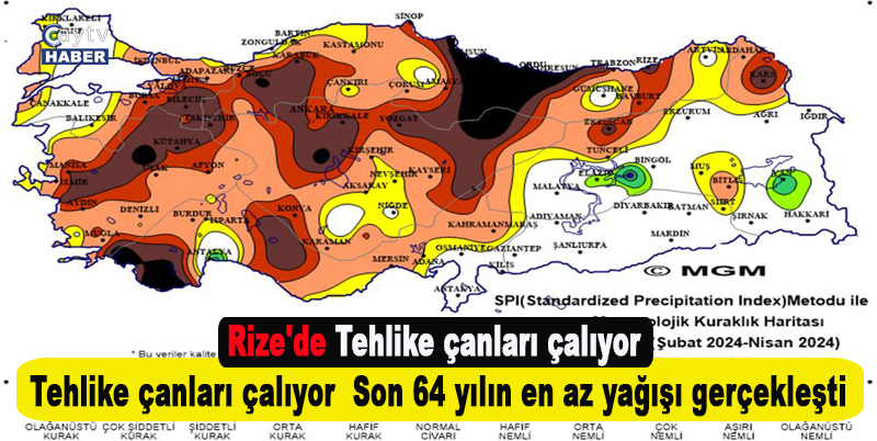 Rize'de Tehlike çanları çalıyor , Son 64 yılın en az yağışı gerçekleşti
