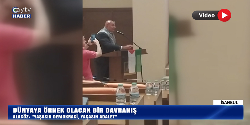 Chp Grup Başkanvekili Gülali Alagöz, Kürsüye Filistin Bayrağı Asıp Boynuna Kefiye Taktı