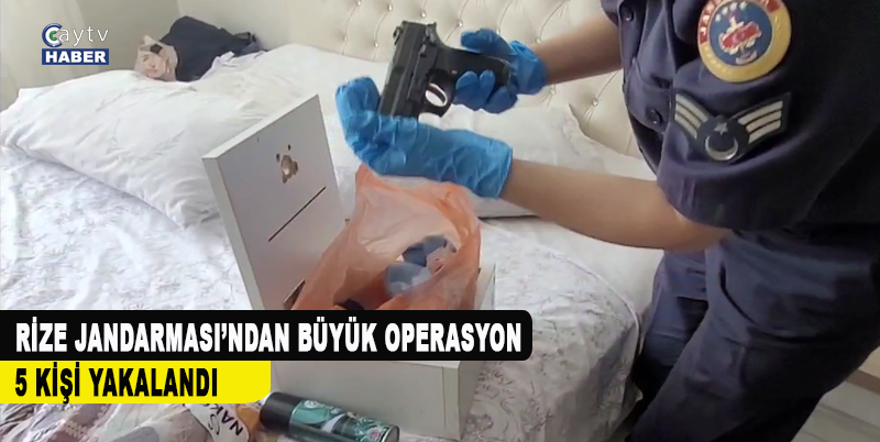 Rize Jandarması Büyük Operasyon Düzenledi: Çok Sayıda Suçlu ve Tabanca Ele Geçirildi