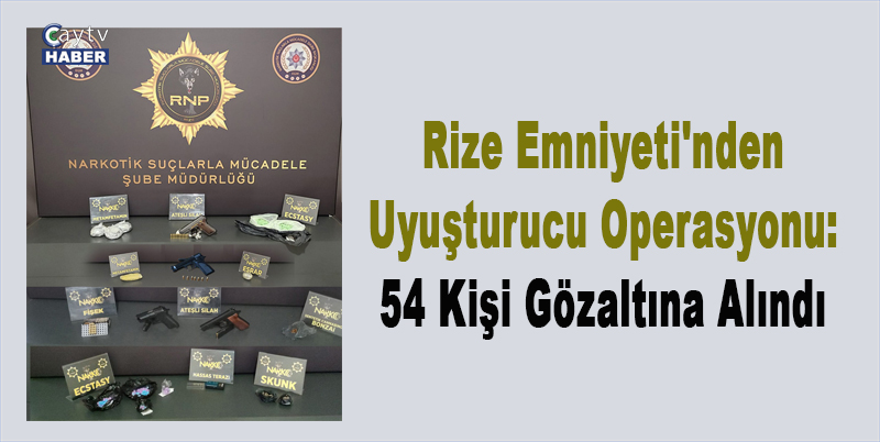 Rize Emniyeti'nden Uyuşturucu Operasyonu: 54 Kişi Gözaltına Alındı