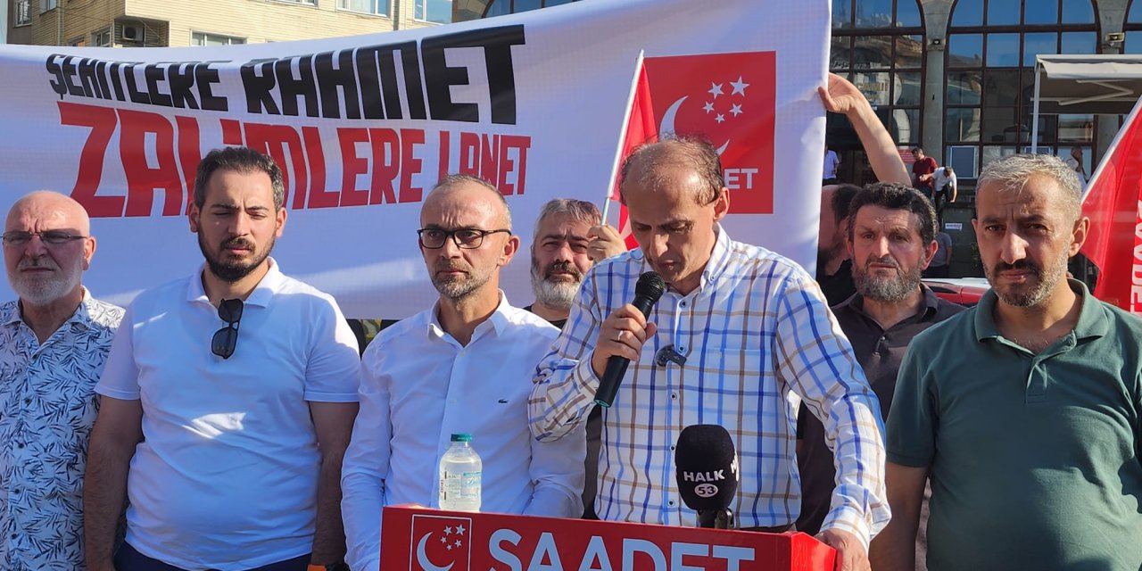 Rize Saadet partisi'nden Filistin'deki soykırım için bildiri