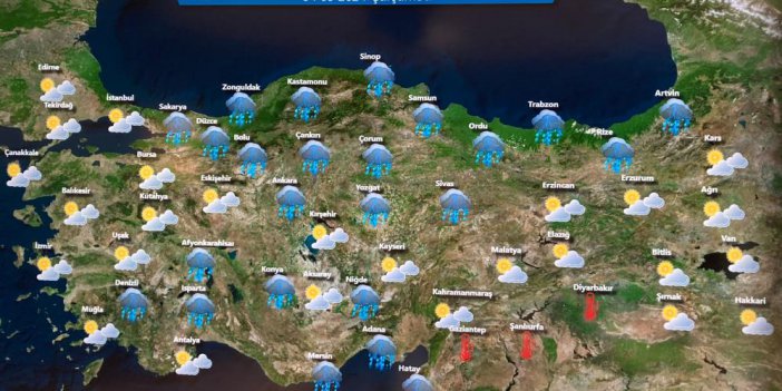 Rize'de 5 günlük hava durumu
