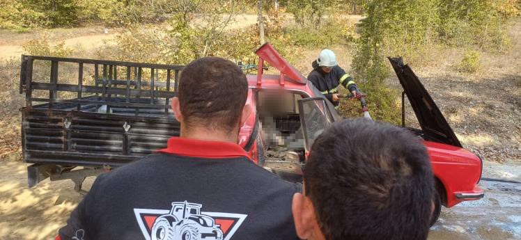 Samsun’da şüpheli ölüm , araç içinde yanarak can verdi