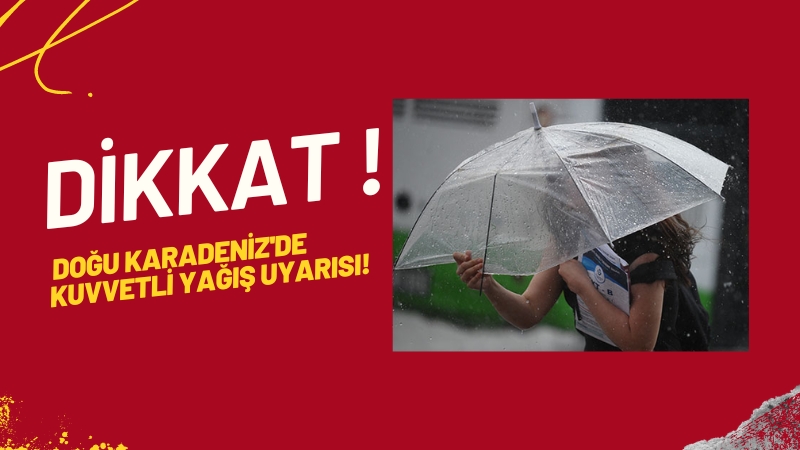 Doğu Karadeniz'de Kuvvetli Yağış Uyarısı!