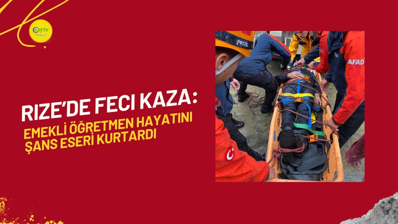 Rize’de Feci Kaza: Araç 100 Metre Yuvarlandı, Emekli Öğretmen Kazayı Ucuz Atlattı