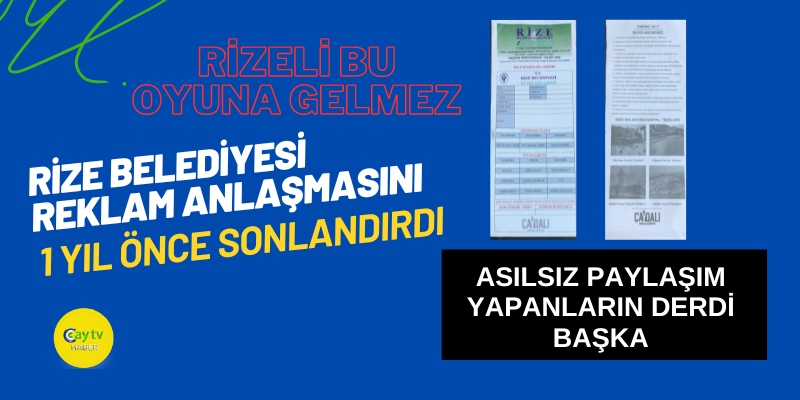 Rize Belediyesi Reklam Anlaşmasını 1 Yıl Önce Sonlandırdı