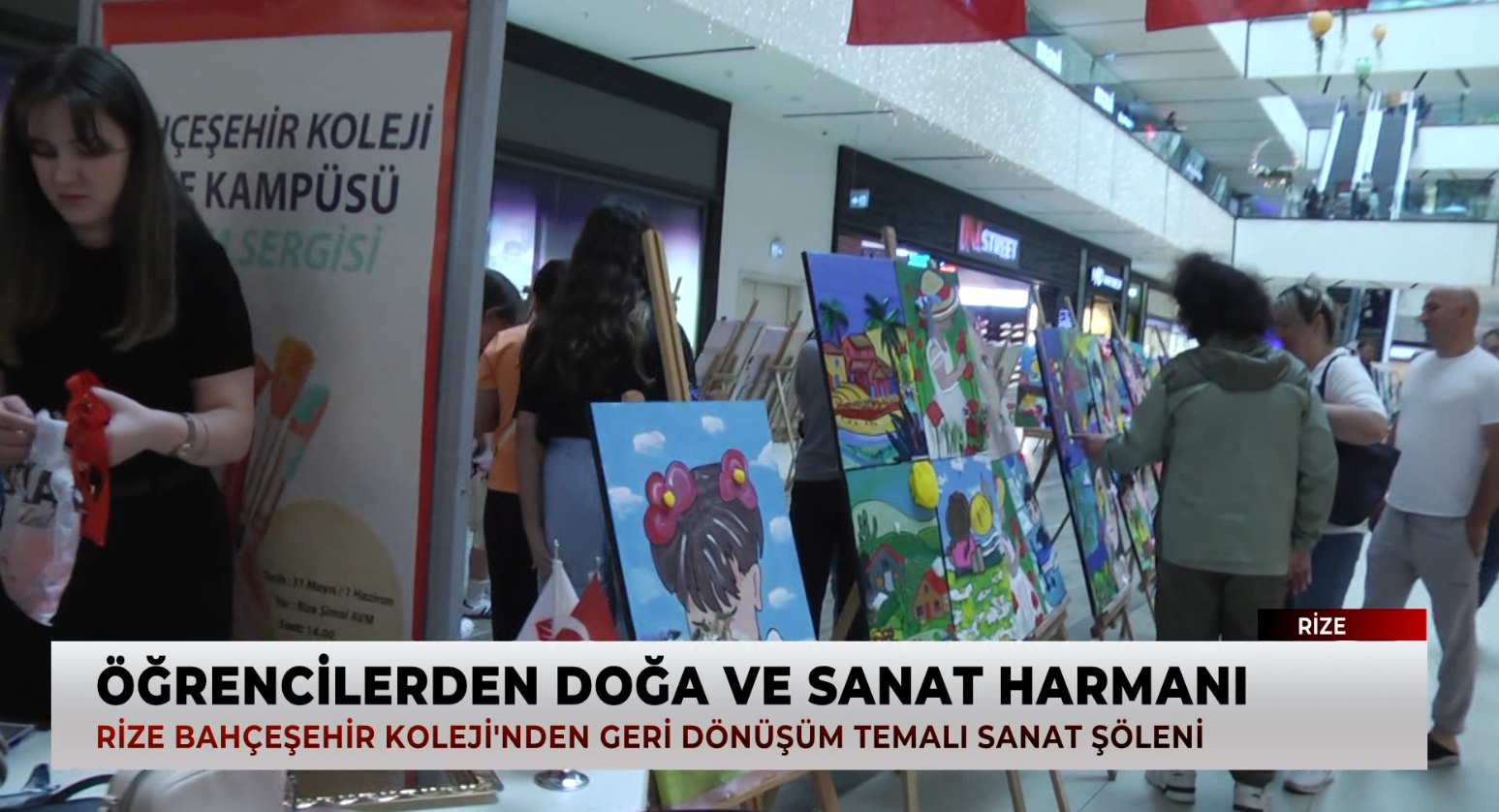 Rize Bahçeşehir Koleji'nden Doğa ve Sanatı Buluşturan Geri Dönüşüm Sergisi