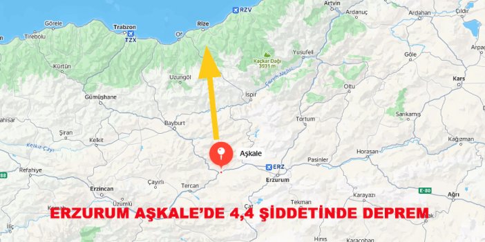 Erzurum Aşkale’de 4.4 Büyüklüğünde Deprem