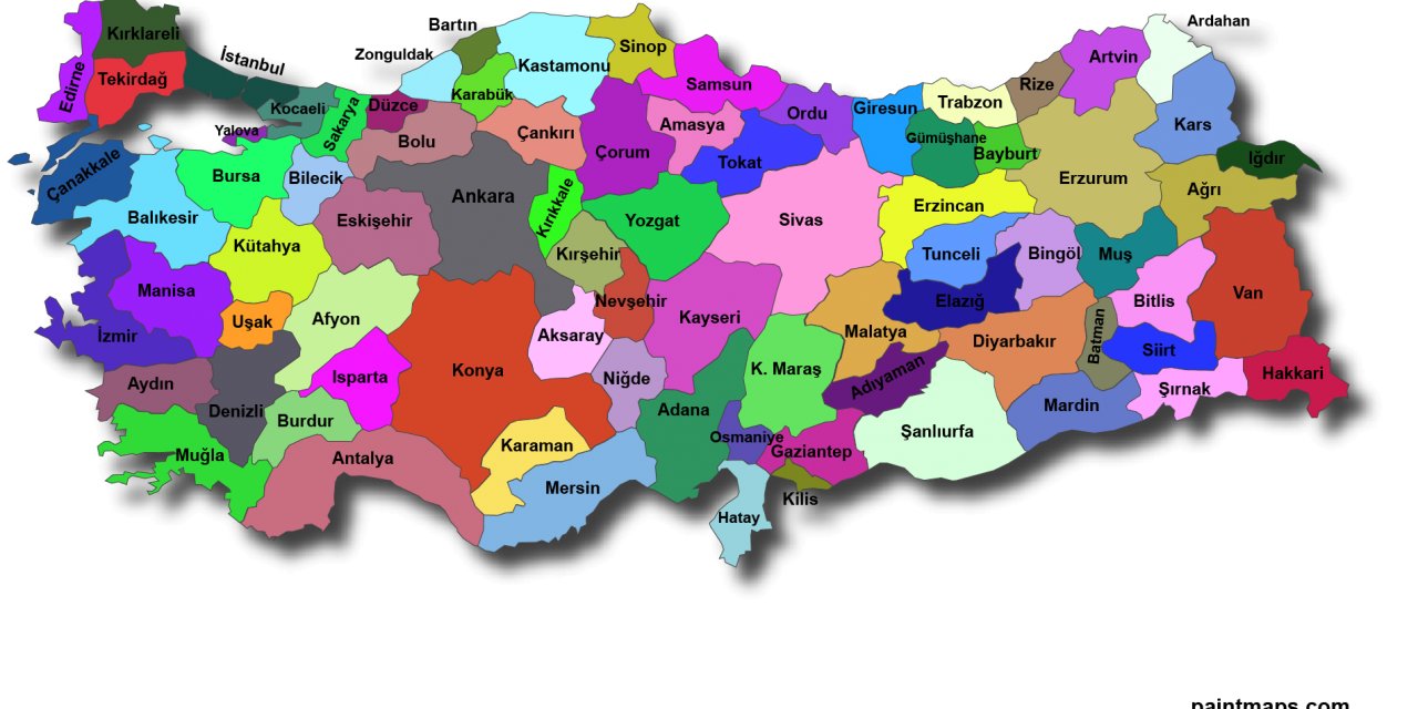 Ücretsiz, İndirilebilir Turkiye Haritasi Vektorel ( SVG, PNG, PDF, EPS, AI )