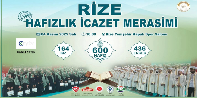 Rize’de Hafızlık İcazet Merasimi Yarın Gerçekleşiyor