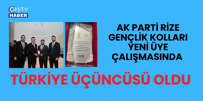 AK Parti Rize Gençlik Kolları Yeni Üye Çalışmasında Türkiye Üçüncüsü Oldu