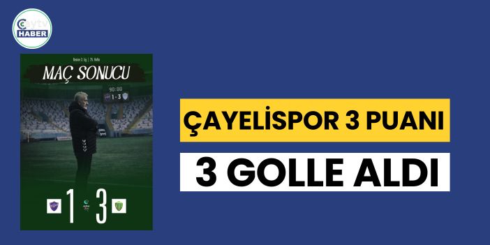 Çayelispor 3 puanı 3 golle aldı