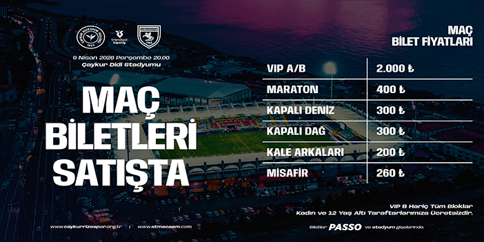 Çaykur Rizespor – Samsunspor Maçı Biletleri Satışta: Erteleme Karşılaşması 9 Nisan’da