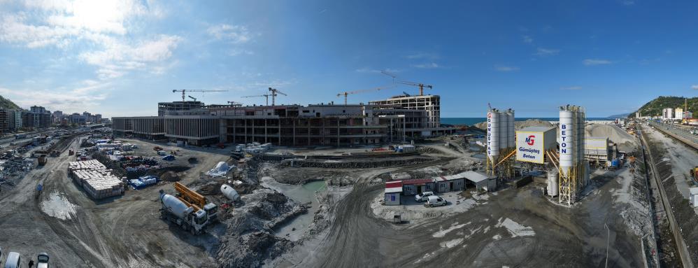 Rize Şehir Hastanesi İnşaatında Çalışmalar Hız Kesmeden Sürüyor