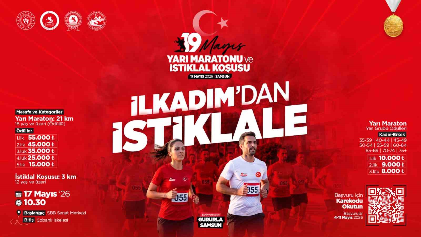Samsun’da 19 Mayıs Yarı Maratonu Ve İstiklal Koşusu Yapılacak
