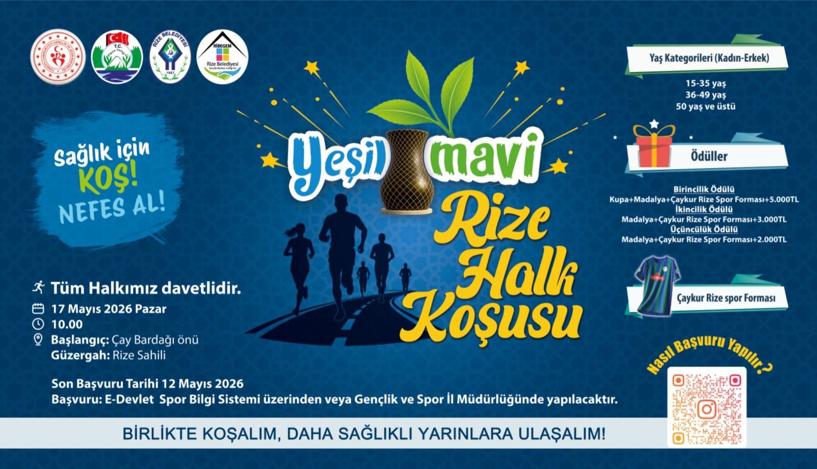 YEŞİL MAVİ RİZE HALK KOŞUSU 17 MAYIS’TA DÜZENLENECEK