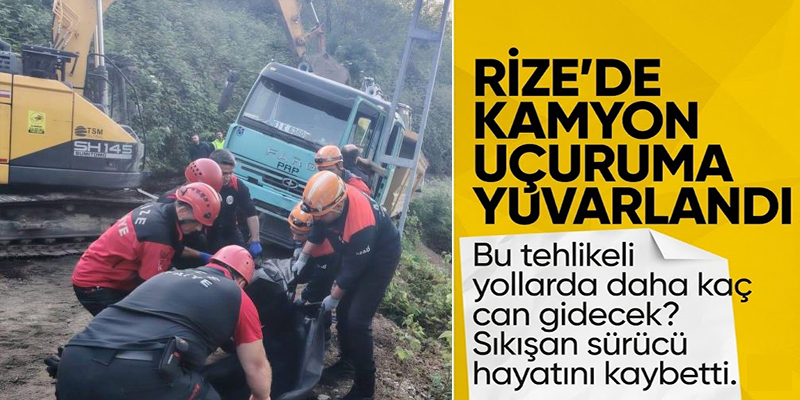 Rize’de Kamyon Kazası: Araçta Sıkışan Kişi Hayatını Kaybetti