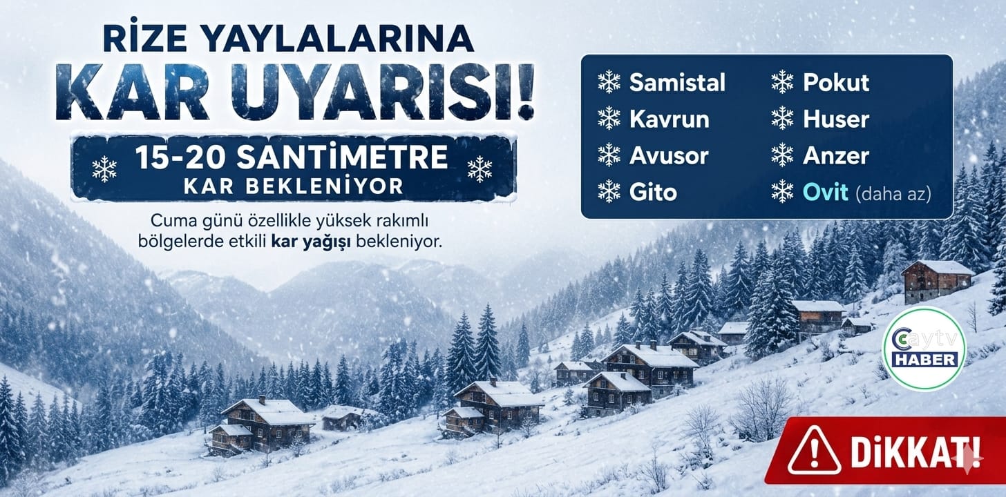 Rize Yaylalarına Kar Uyarısı: 15-20 Santimetre Kar Bekleniyor