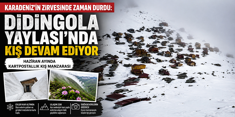 KARADENİZ'İN ZİRVESİNDE ZAMAN DURDU: DİDİNGOLA YAYLASI'NDA KIŞ DEVAM EDİYOR