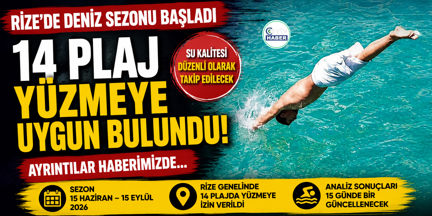 Rize’de deniz sezonu başladı: 14 plaj yüzmeye uygun bulundu