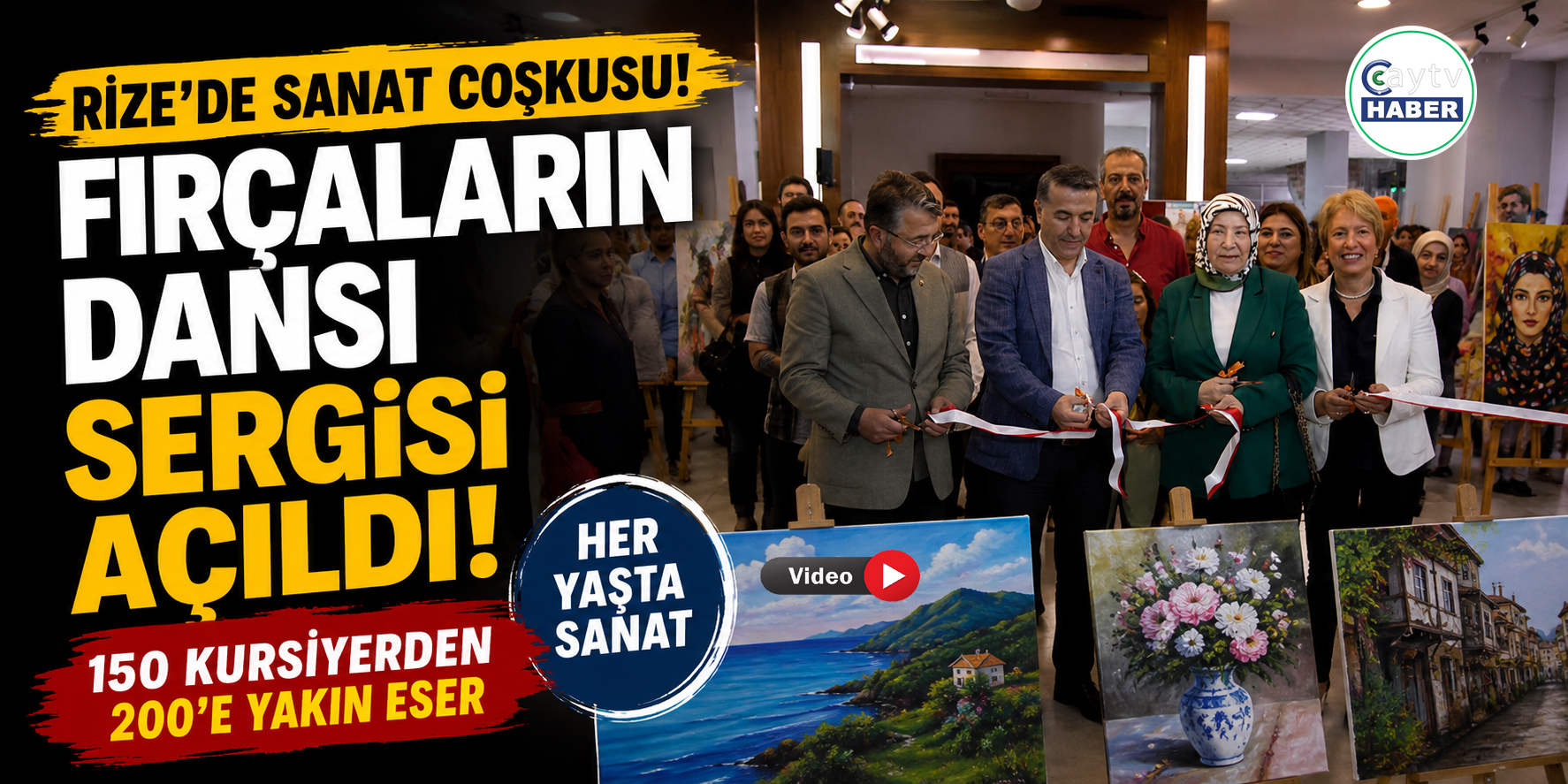 Rize'de Sanatın Renkleri Yıl Sonu Sergisinde Buluştu