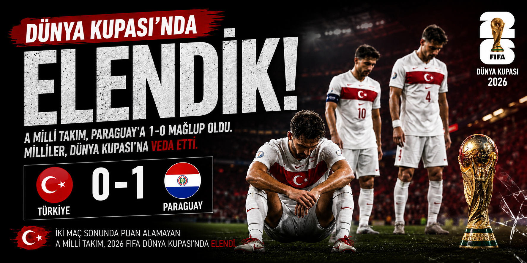 Paraguay'a Yenildik! Milliler Dünya Kupası'na Veda Etti
