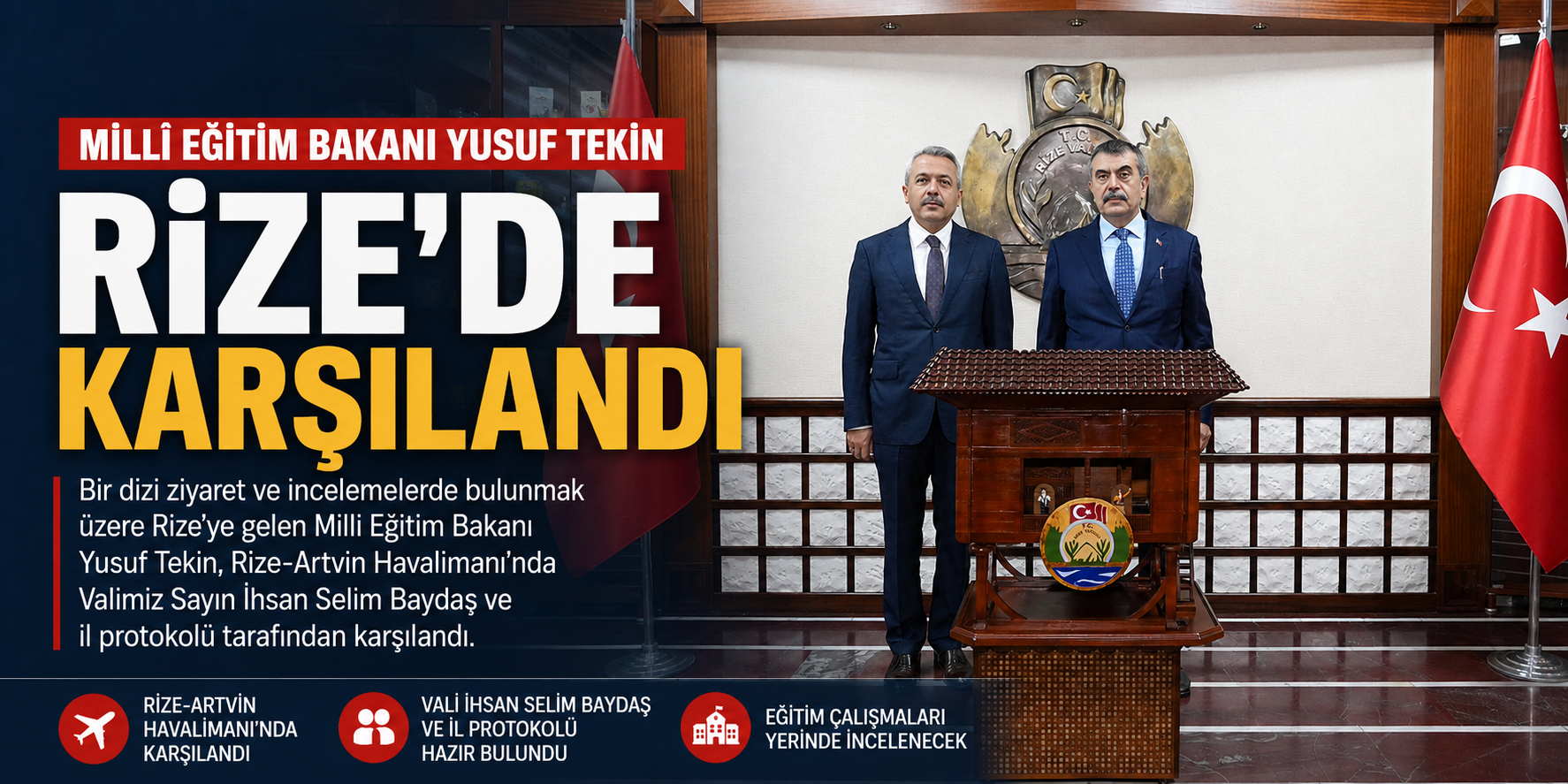 Bakan Tekin Rize’ye Geldi