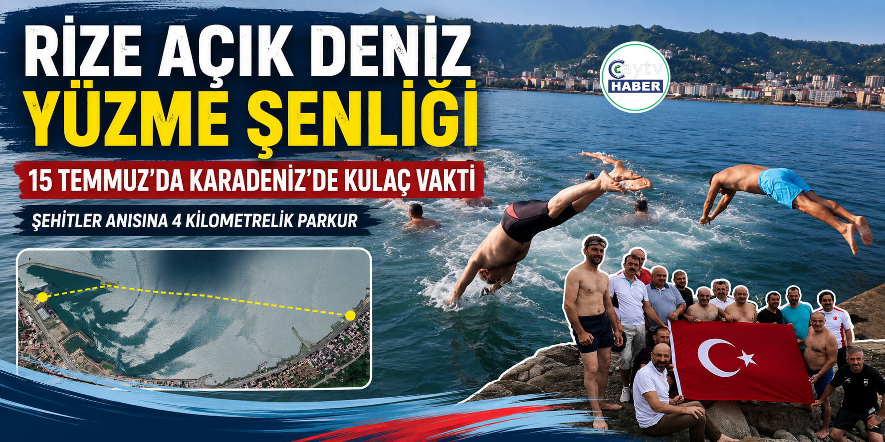 15 Temmuz’da Rize Sahilinde 4 Kilometrelik Yüzme Şenliği
