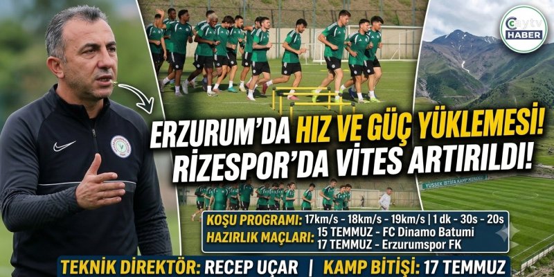 Çaykur Rizespor Erzurum'da Vites Artırdı: Komşu Randevusu Öncesi Yoğun Kondisyon Yüklemesi
