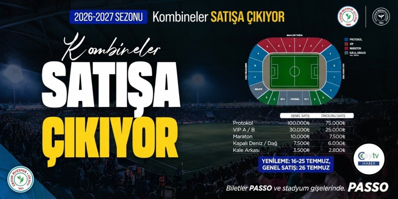 Bir Arma Çağırır Seni: Çaykur Rizespor’da Kombine Heyecanı Başlıyor!