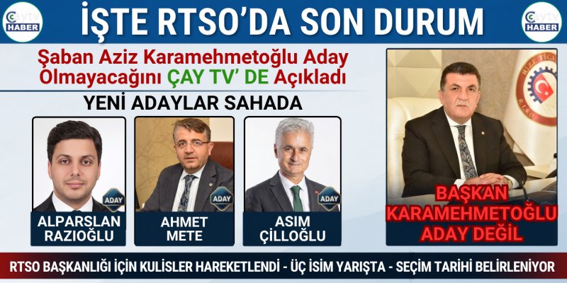 RTSO’da Dönem Sona Eriyor: Şaban Aziz Karamehmetoğlu Aday Olmayacağını Açıkladı