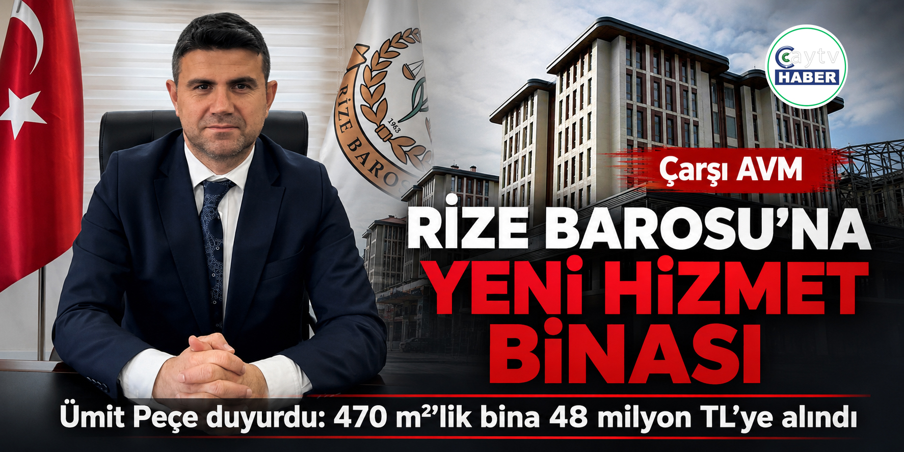 Rize Barosu’na 48 milyon liralık yeni hizmet binası