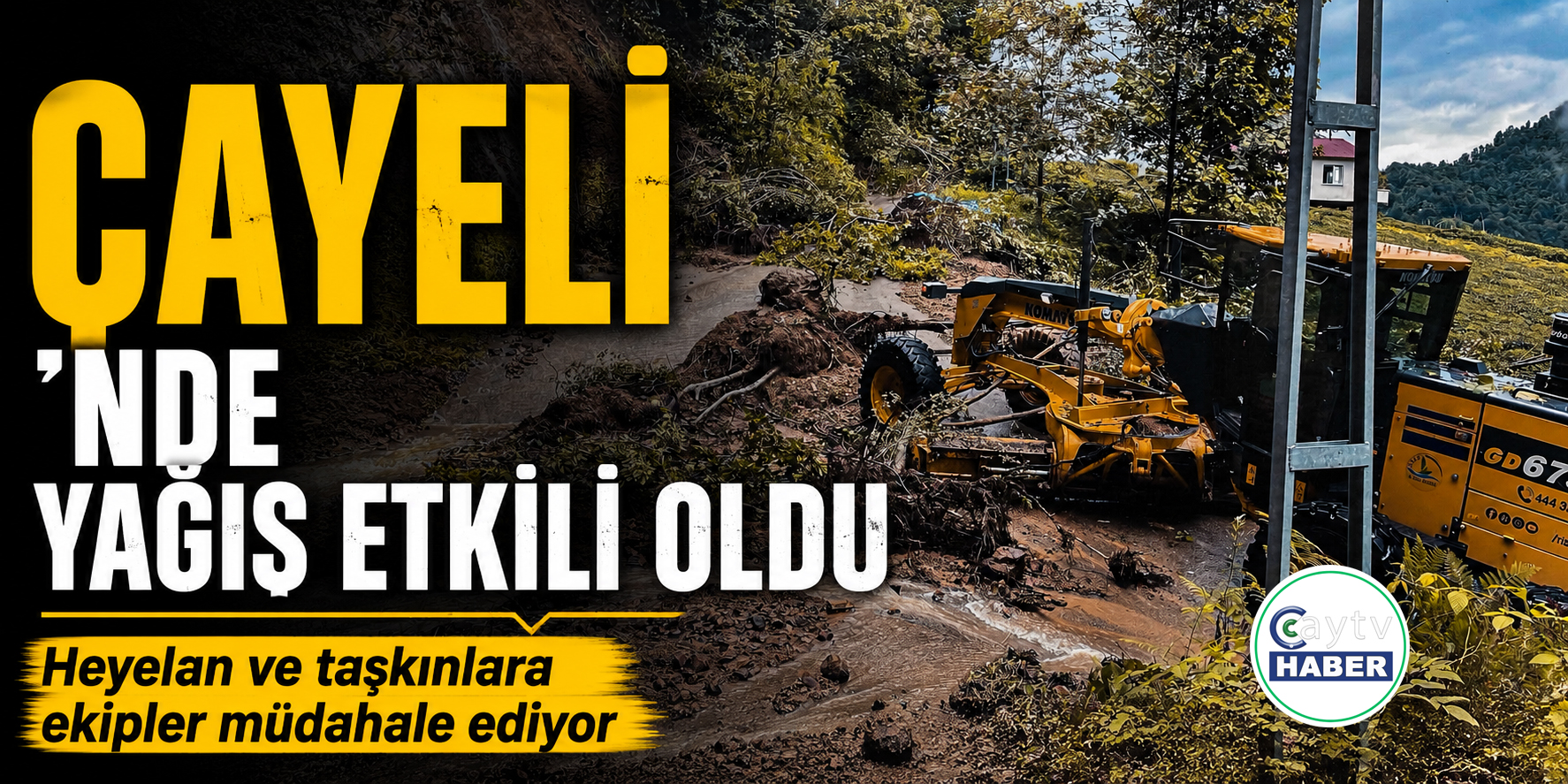 Rize’de sağanak yağış hayatı olumsuz etkiledi