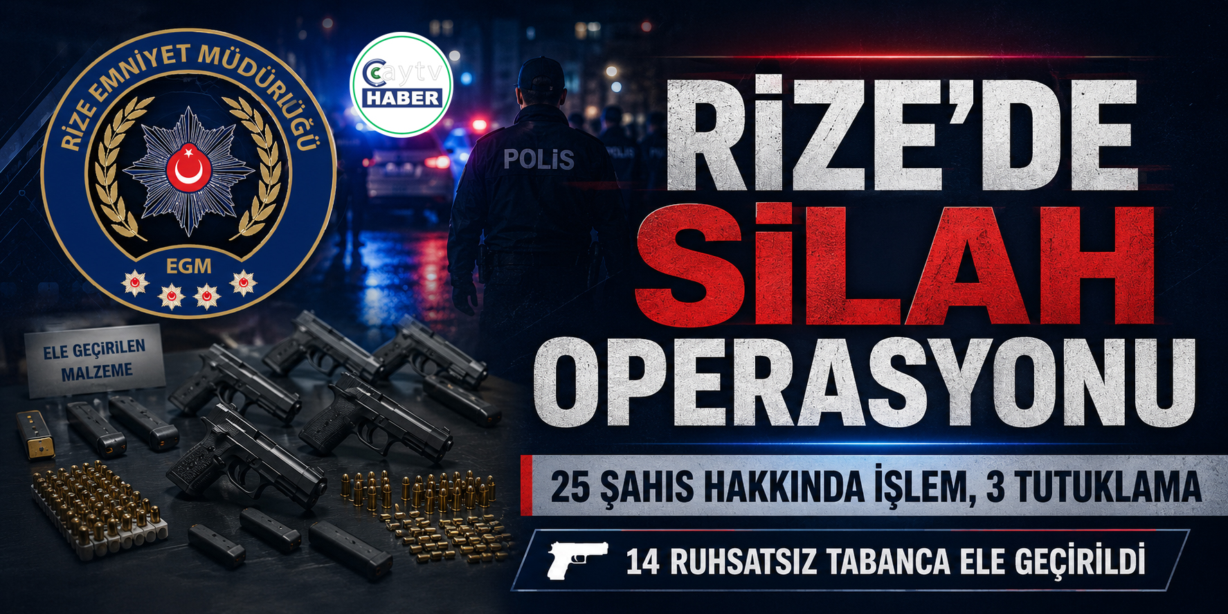 Rize’de ruhsatsız silahlara yönelik operasyon: 3 kişi tutuklandı