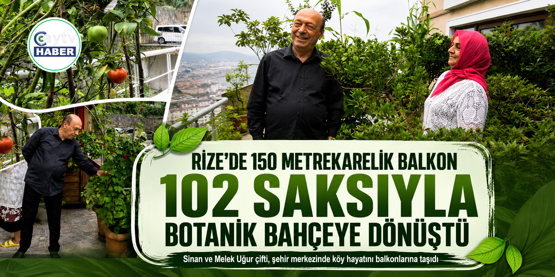 Rize'de 150 Metrekarelik Balkonu Botanik Bahçesine Çevirdiler: 102 Saksıda Meyve Yetiştiriyorlar