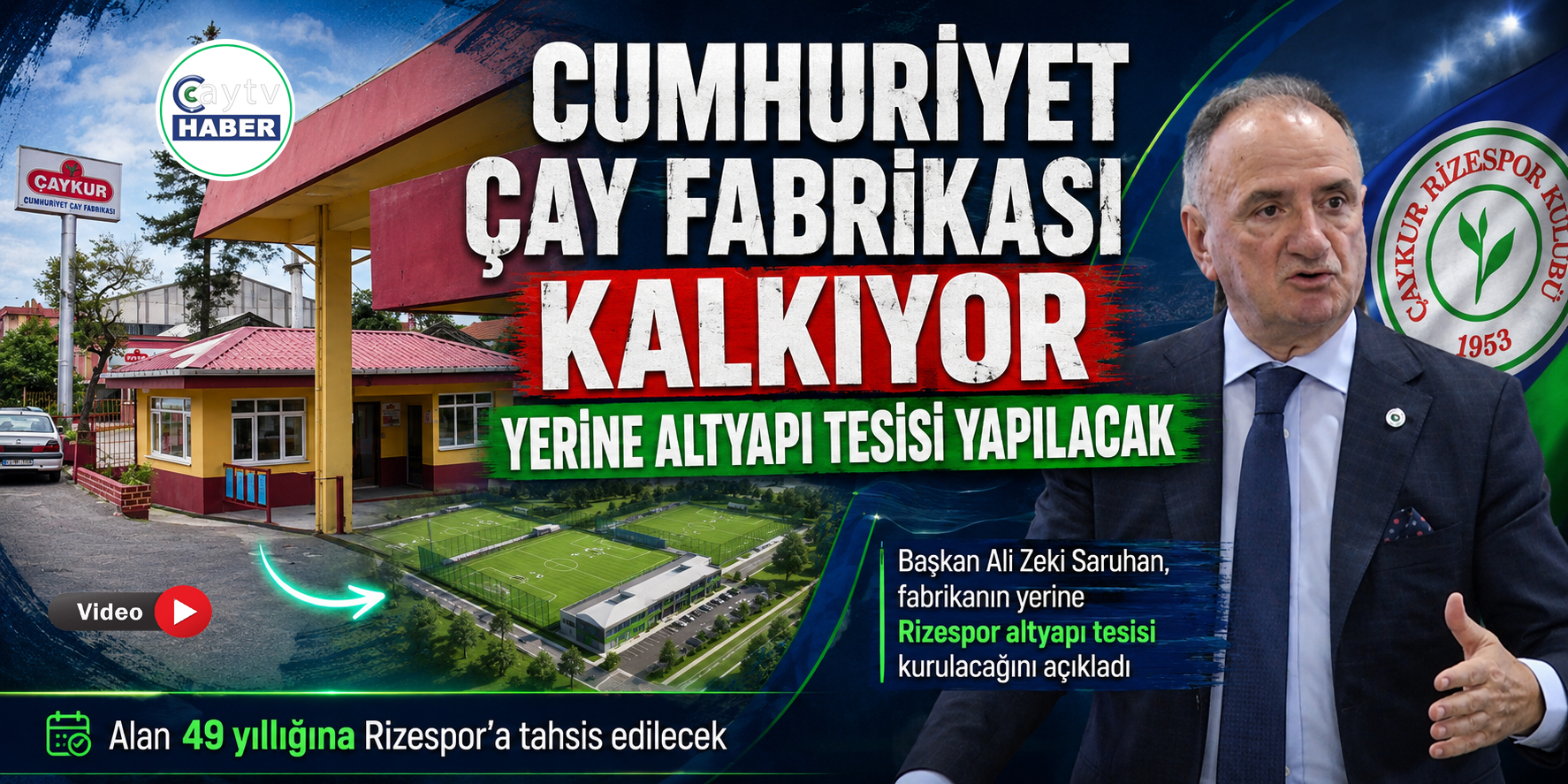 Cumhuriyet Çay Fabrikası Taşınıyor: Yerine Rizespor’un Altyapı Üssü Kurulacak
