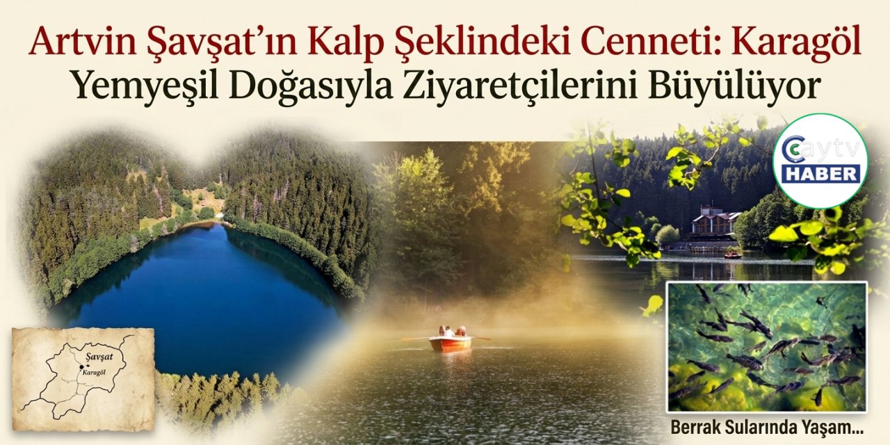Kalp Şeklindeki Karagöl Ziyaretçilerini Mest Ediyor
