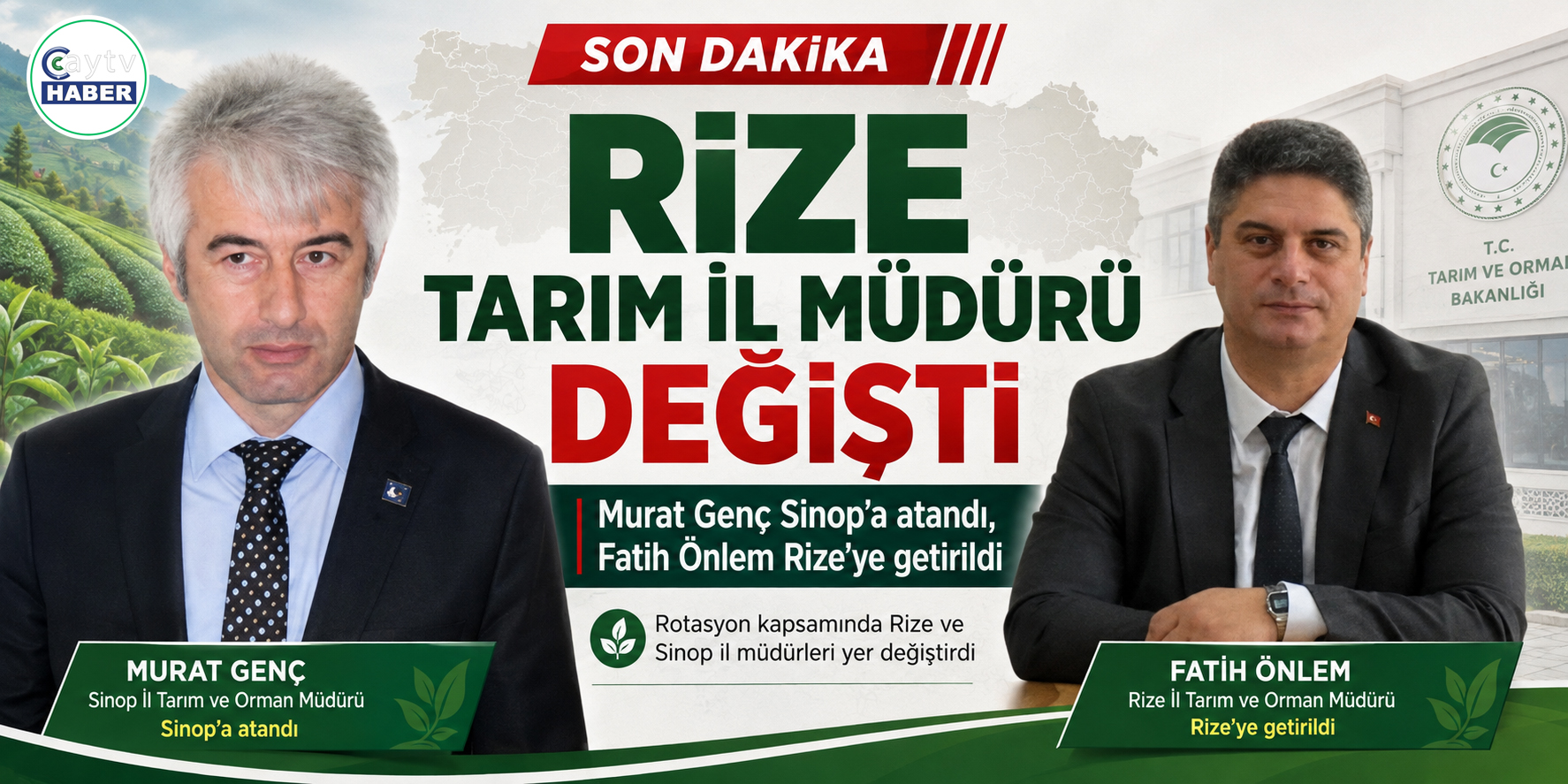 Rize İl Tarım ve Orman Müdürü değişti