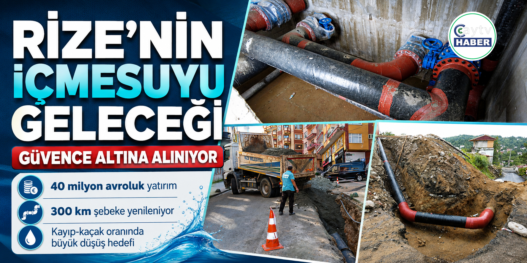 Rize’nin içme suyu altyapısına 40 milyon avroluk dev yatırım
