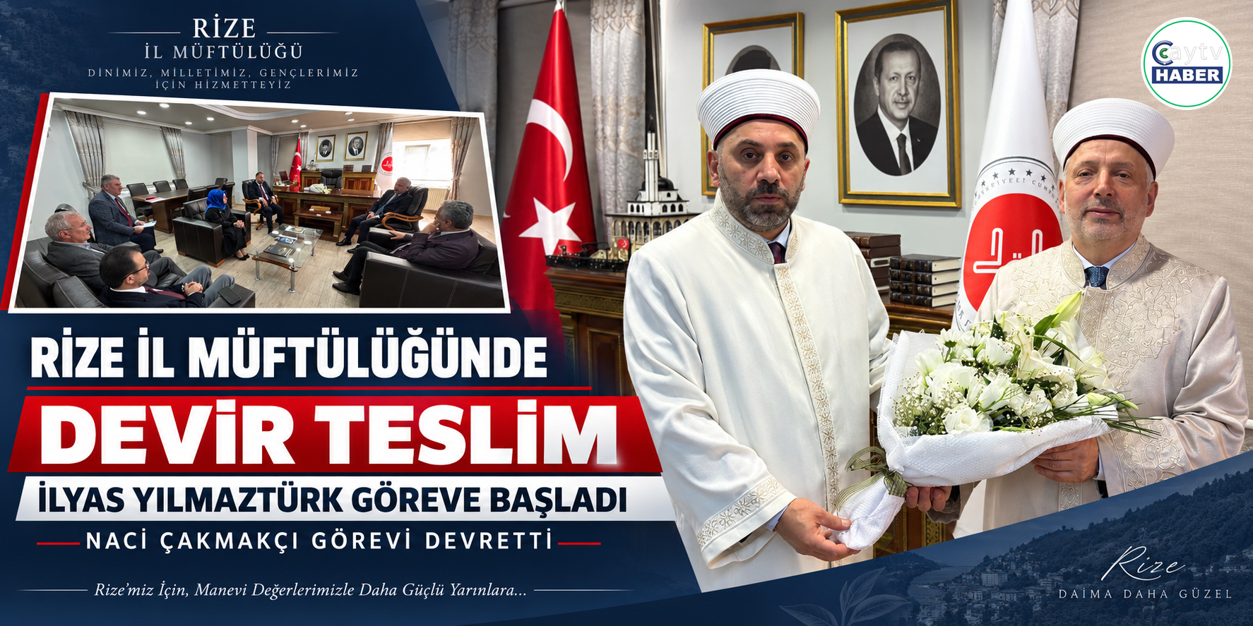 Rize İl Müftülüğünde görev değişimi: İlyas Yılmaztürk göreve başladı