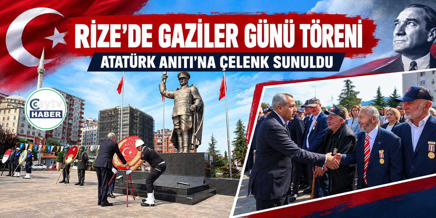 Rize’de Gaziler Günü töreni: Atatürk Anıtı’na çelenk sunuldu