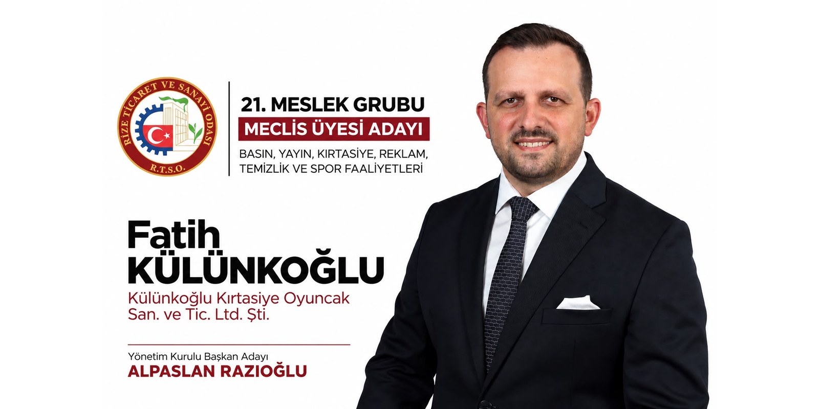 Fatih Külünkoğlu, Rize Ticaret ve Sanayi Odası seçimlerinde 21. meslek grubundan aday