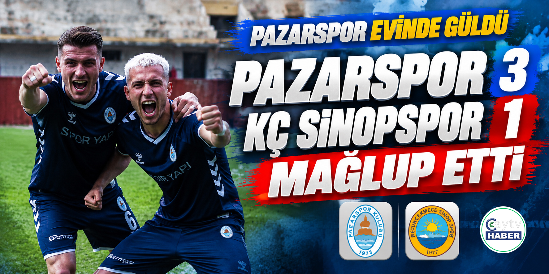 Pazarspor evinde güldü: Küçükçekmece Sinopspor’u 3-1 mağlup etti