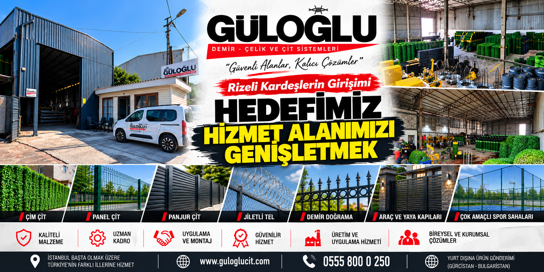 Rizeli kardeşlerin İstanbul’daki girişimi büyüyor: Güloğlu Demir, Çelik ve Çit Sistemleri hizmet ağını genişletiyor